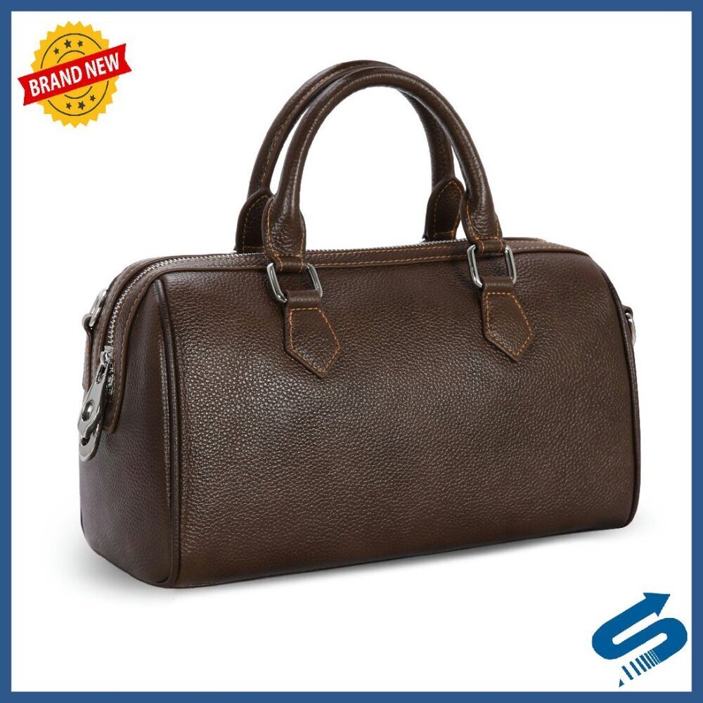 Leather Tote Bag with Removable Strap, Medium Size Top Handle Satchel